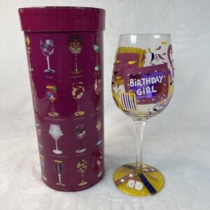 Lolita "Birthday Girl" Love‎ My Wine Glass w/Original Box Recipe On Bottom EUC